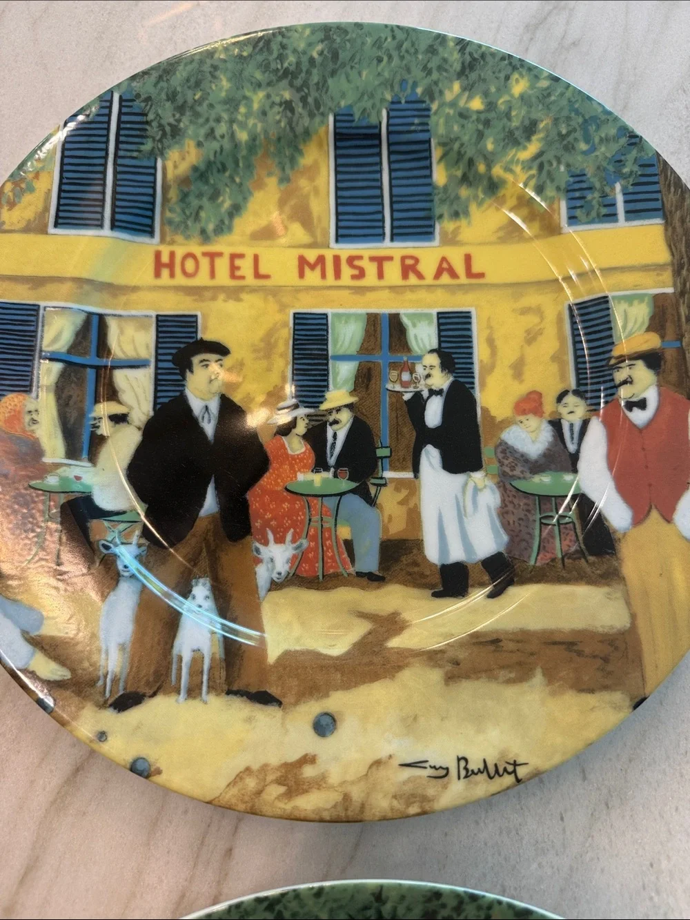 Set of 6 Guy Buffet Collection - Marche Aux Fleurs dinner plates